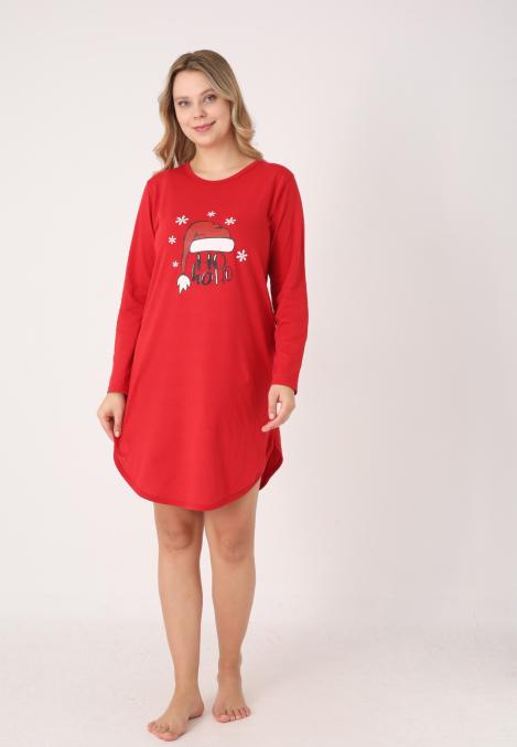 Camasa de noapte Craciun,Imprimeu HO HO, En-gros